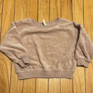 Quincy Mae Velour Blush Sweatshirt 12-18M